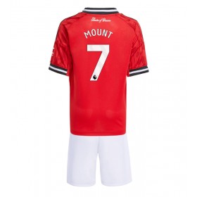 Manchester United Mason Mount #7 Hemmakläder Barn 2025-26 Kortärmad (+ Korta byxor)